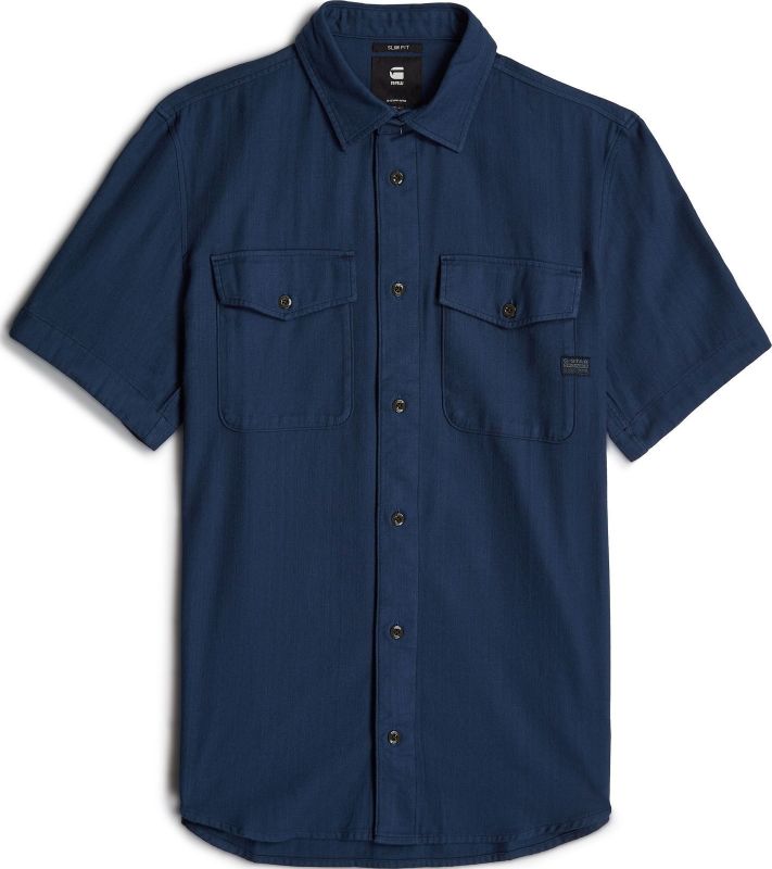 G-star - Marine Slim - Overhemd - Katoen - Slim Fit, Knoopsluiting, Borstzakken