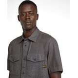 G-Star RAW - Slim - Hemd - Grijs - Katoen - Diagonale Naden - Borstzakken