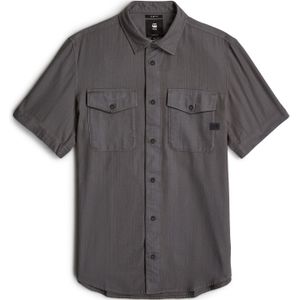 G-Star RAW - Slim - Hemd - Grijs - Katoen - Diagonale Naden - Borstzakken