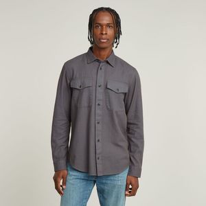 G-Star RAW Slim Shirt - Grijs - Hemdkraag met Knoopsluiting