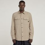 Marine - Slim Shirt - Beige - Heren