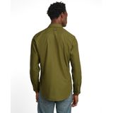 Overhemd - Marine - Katoen - Slim Fit - Lange Mouwen