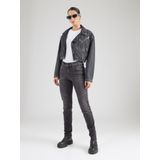 Jeans - Effen - Denim - Slimfit - Mid Waist - Rinsed/Dark Washed