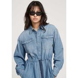 Relaxed Drawcord - Spijkerjurk - Lichtblauw - Dames