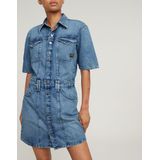 G-Star RAW Robe de motard ss wmn, Bleu (Faded Azura Blue D26179-d301-h090), XL