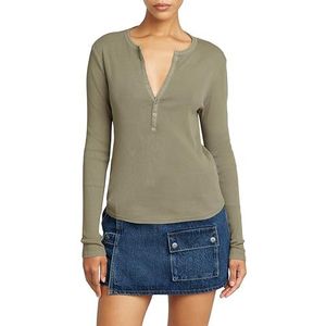 Deep V-Neck Slim Top - Groen - Dames