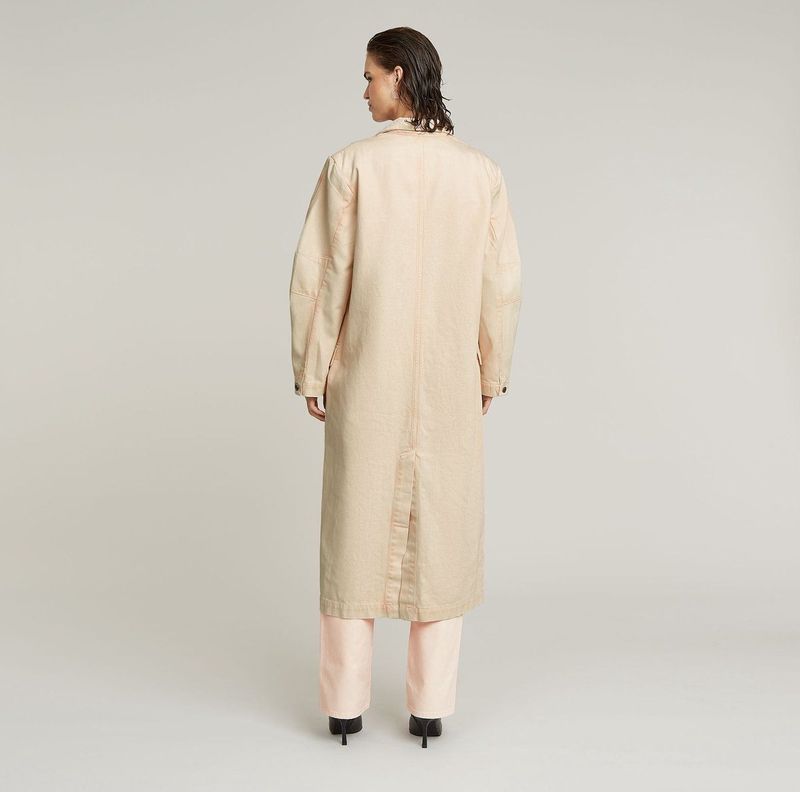 Macro - Oversized Trenchcoat - Peach Puree - 75% Regeneratief Katoen
