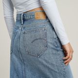 Viktoria - Lange Rok - Midden Blauw - Denim - Straight Fit - High Waist