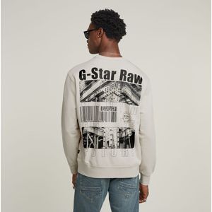 G-STAR RAW Heren Substance Back Gr Relaxed R Sw Sweatshirt, wit (Whitebait D26278-d257-1603), XL