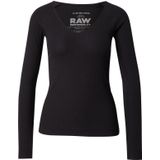 G-Star RAW Slim rib ls v t wmn, Zwart (Dk Black D26064-d253-6484), XS