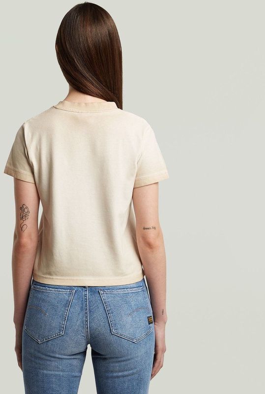 G-STAR - Overdyed Micro Boxy Top - Beige - Dames