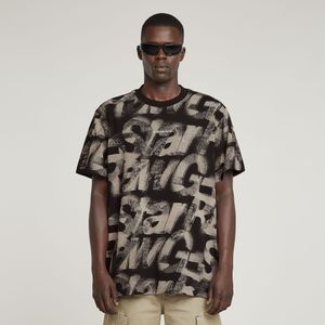 G-STAR RAW T-shirt ample pour homme avec inscription « Sprayed Letters », Multicolore (Lt Chalk Sprayed Letters D26290-c338-h264), L