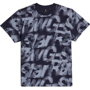 G-star - Sprayed Letters - T-shirt - Korte Mouwen - Zwart - Katoen