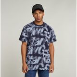 G-star - Sprayed Letters - T-shirt - Korte Mouwen - Zwart - Katoen