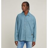 Shirt - Effen - Denim - Comfort Fit - Lange Mouw