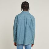 Shirt - Effen - Denim - Comfort Fit - Lange Mouw