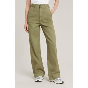 G-Star Raw - Deck 2.0 High Loose Chino - Khaki Groen - Elastane Gerecycled Katoen