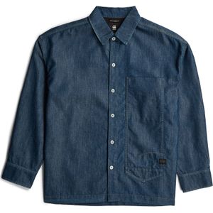Long Pocket Boxy Fit Shirt - Donkerblauw - Heren