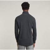 G-Star RAW - Tweeter Overdyed Demi Zip - T-shirt - Zwart