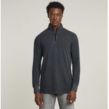 G-Star RAW - Tweeter Overdyed Demi Zip - T-shirt - Zwart