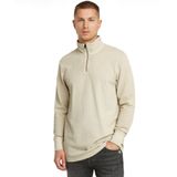 G-star - Overdyed Half Zip - T-shirt - Groen - 100% Biologisch Katoen