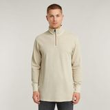 G-star - Overdyed Half Zip - T-shirt - Groen - 100% Biologisch Katoen