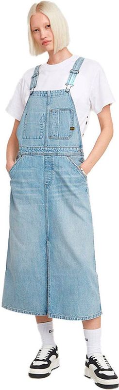 G-STAR RAW Dames midi-jurk Dungaree casual jurk, blauw (Sun Faded Cloudburst D24351-d536-g339), XXS