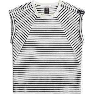 G-STAR - Top Seam Detail Stripe - T-shirt - Zwart - 100% Biologisch Katoen
