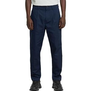Pleated Chino - Donkerblauw - Relaxed Tapered - Heren