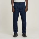 Pleated Chino - Donkerblauw - Relaxed Tapered - Heren