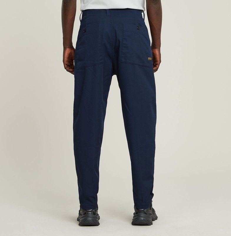 Pleated Chino - Donkerblauw - Relaxed Tapered - Heren
