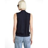 Stand Up Collar Top - Donkerblauw - Mouwloze Top