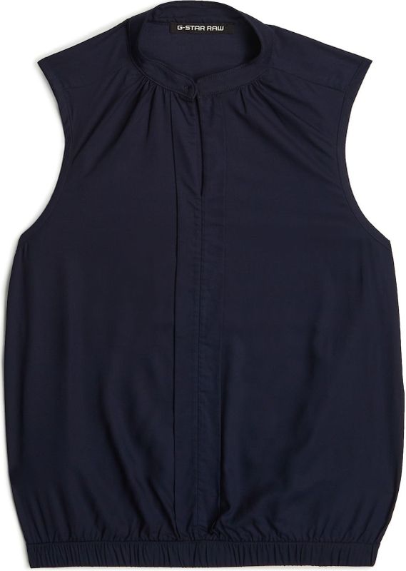 Stand Up Collar Top - Donkerblauw - Mouwloze Top