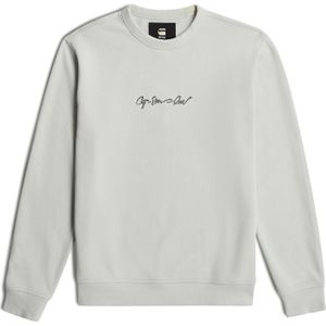 G-STAR RAW Heren G-Script Logo R Sweater, Grijs (Gs Mercury D26407-d257-g987), S