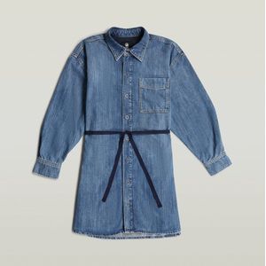 Spijkerjurk - Midden Blauw - Belted Oversized - Dames