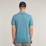 G-Star - D25960-D997-G988 - Gebreide Polo - Blauw - Korte Mouwen - Duurzaam