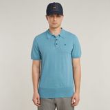 G-Star - D25960-D997-G988 - Gebreide Polo - Blauw - Korte Mouwen - Duurzaam