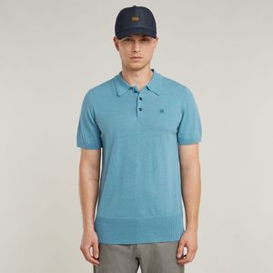 G-Star - D25960-D997-G988 - Gebreide Polo - Blauw - Korte Mouwen - Duurzaam