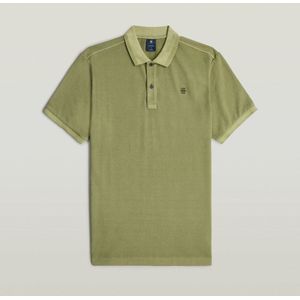 G-Star Raw - Dunda Overdyed Slim Polo - Groen - Jersey - Biologisch Katoen
