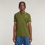 G-Star - Dunda Slim Stripe - Polo - Groen - Korte Mouwen - Biologisch Katoen