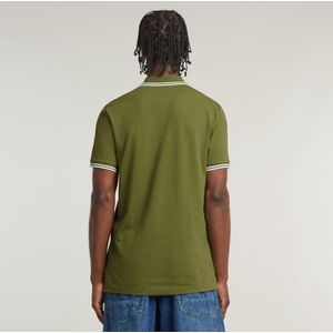G-Star - Dunda Slim Stripe - Polo - Groen - Korte Mouwen - Biologisch Katoen