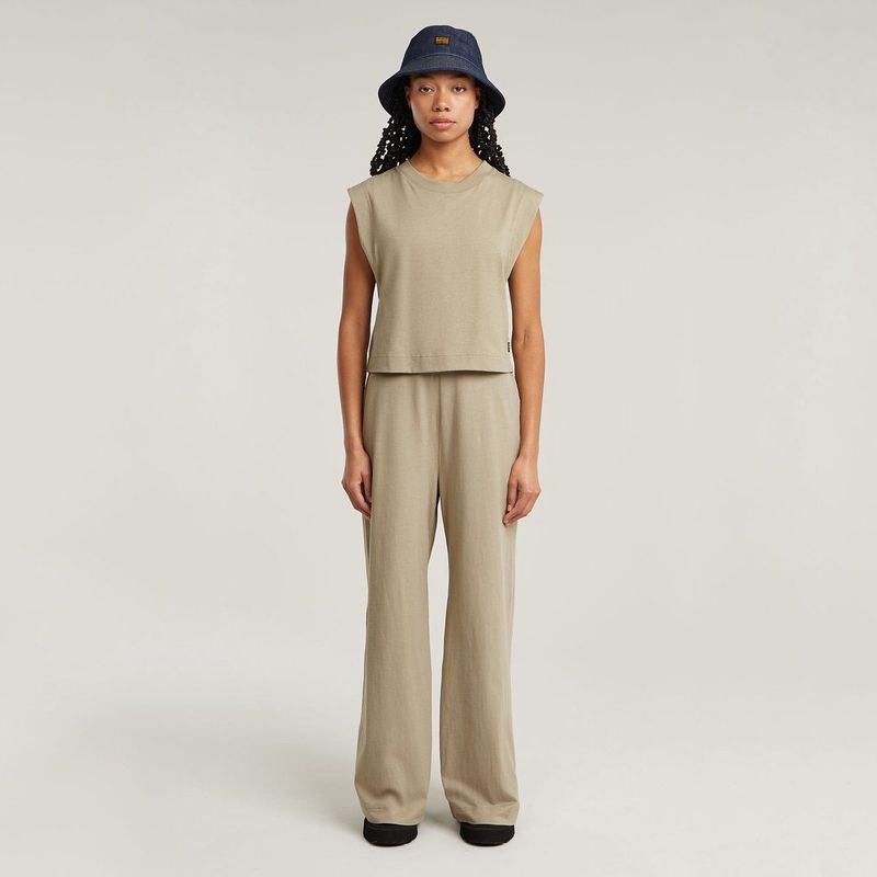 Double Layer Wide Leg - Jumpsuit - Zwart - Dames