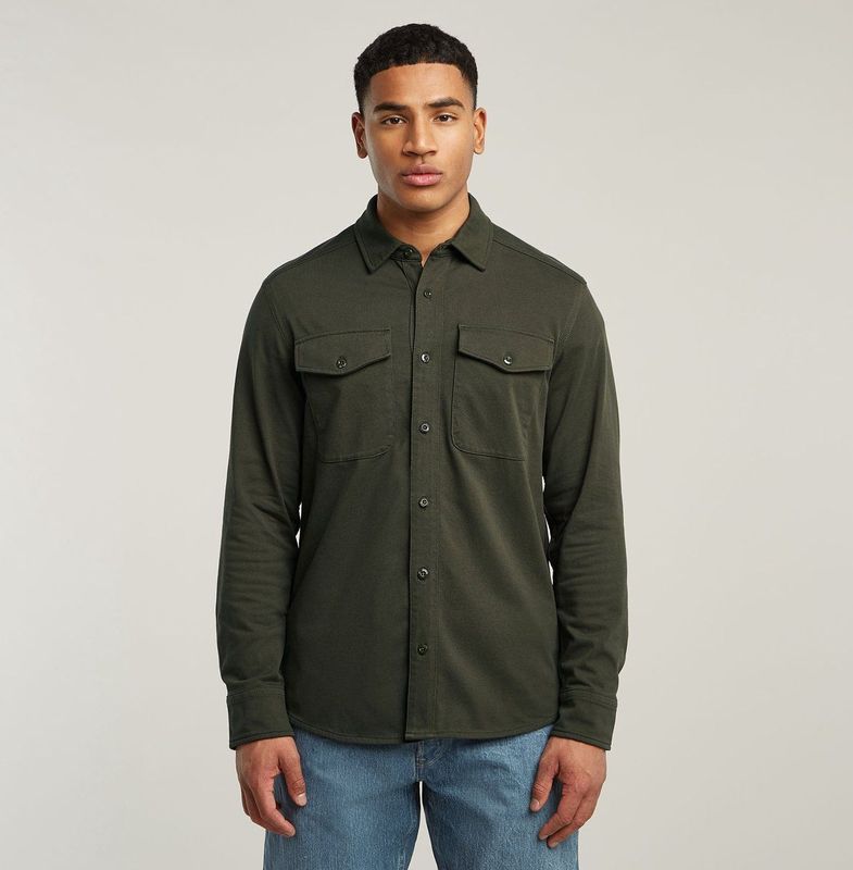 G-star Marine Pockets Overhemd - Marine - 100% Biologisch Katoen - Lange Mouwen