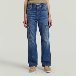 Strace - Straight Cargojeans - Midden Blauw - Meisjes