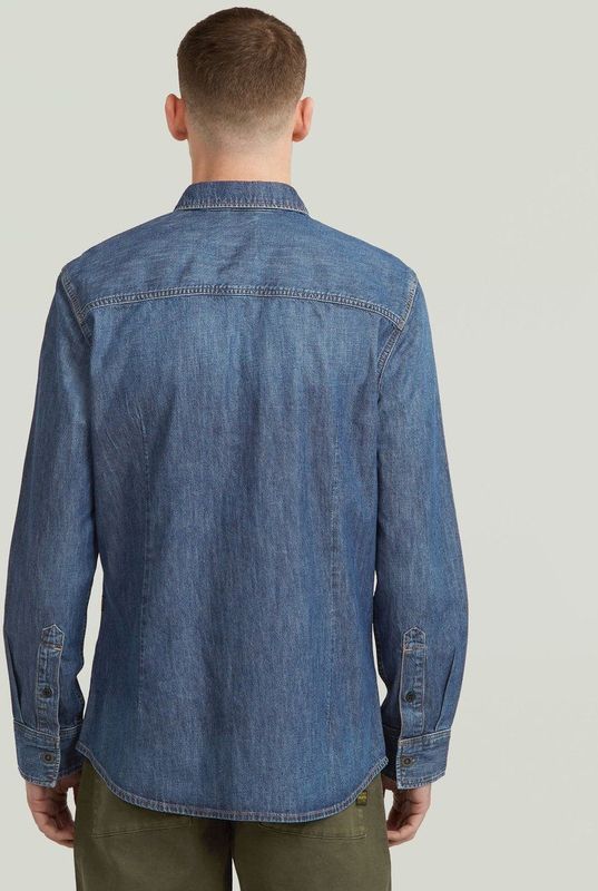 Clean - Slim Shirt - Midden Blauw - Heren