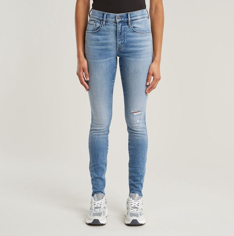 G-STAR, 3301 skinny jeans, Blauw (Vintage Blue Stream Destroyed D05175-d760-h071), 24W / 30L