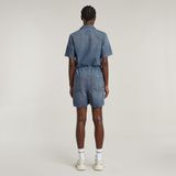 Jumpsuit - Korte Mouwen - Denim - 100% Regeneratief Katoen