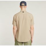 Shirt - Marine - Katoen - Slim Fit - Klepzakken op de Borst