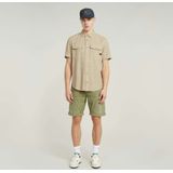 Shirt - Marine - Katoen - Slim Fit - Klepzakken op de Borst