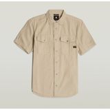 Shirt - Marine - Katoen - Slim Fit - Klepzakken op de Borst